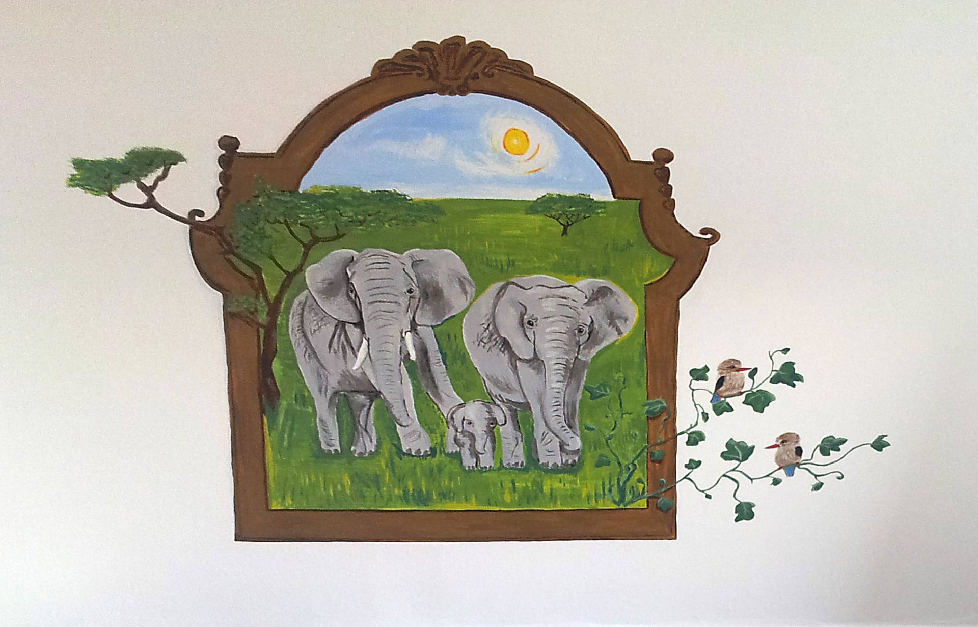 Elefanter med unge